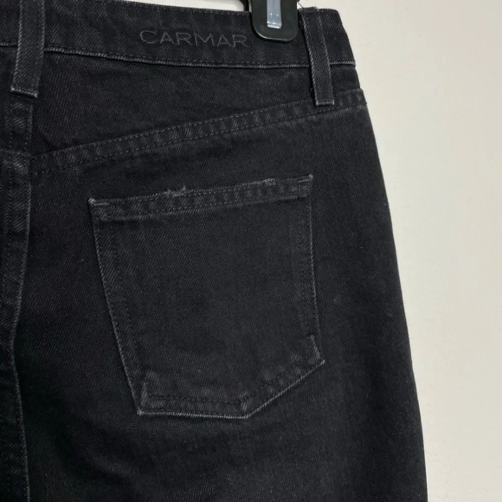 Carmar Black‎ Floral Distressed Mom Jeans 27 - Picture 5 of 5